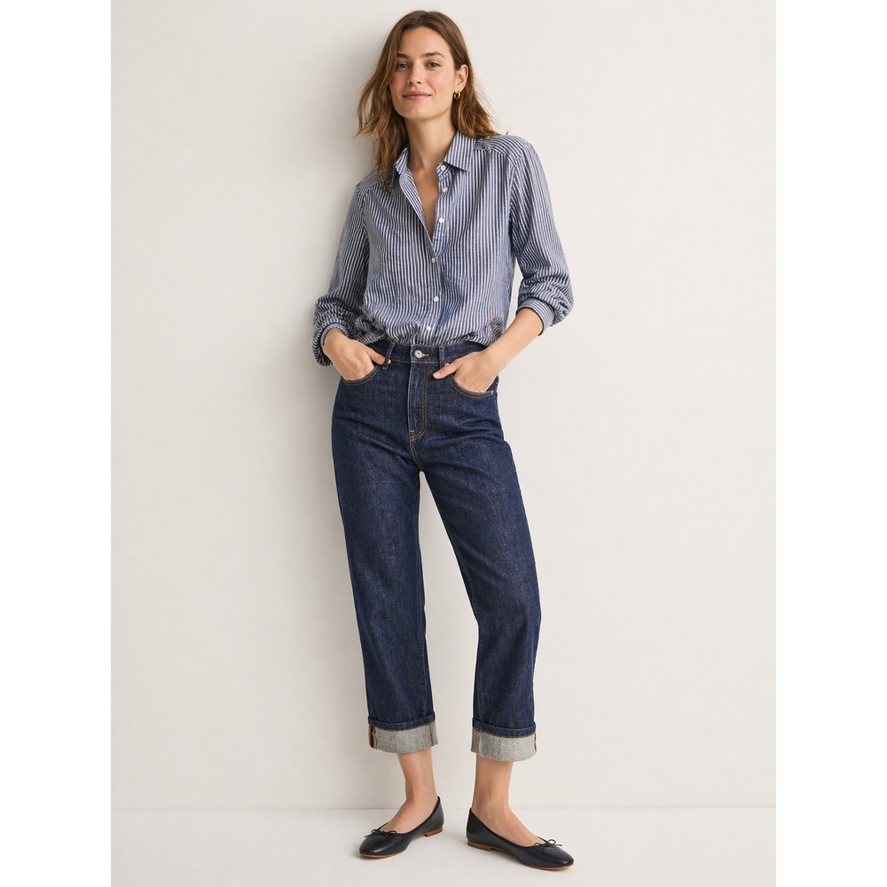 Everlane Womens High Rise Straight Leg Jean 27 Regular Indigo Dark Wash‎ Classic